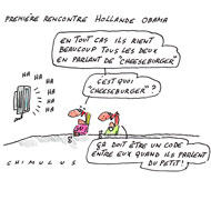 Obama et Hollande jouent la carte de l'humour pour leur premier contact diplomatique