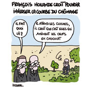 Chômage, François Hollande très attendu sur ce thème ce soir - Dessin de Lasserpe