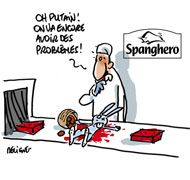 Spanghero mise sur un nouveau cheval - Dessin de Deligne