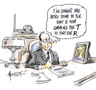 Hollande salue la relation "franche et loyale" de Thatcher avec la France - Dessin de Mutio