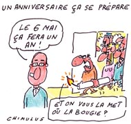 François Hollande : 1an et un record d'impopularité - Dessin de Chimulus