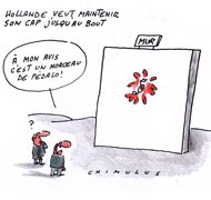 Impopulaire, Hollande ne veut pas "se laisser impressionner" - Dessin de Chimulus