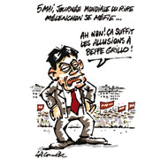 Mélenchon : "La période d'essai est terminée, le compte n'y est pas" - Dessin de Lacombe