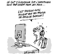 Le clip "College boy" d'Indochine censuré ? - Dessin de Lacombe