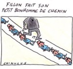 Fillon avance vers les primaires UMP de 2016 - Dessin de Chimulus