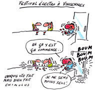Un festival pop-électro à Paris - Dessin de Chimulus