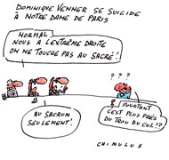 Dominique Venner : Suicide d'un opposant au mariage Gay - Dessin de Chimulus