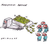 Moscovici renonce à plafonner le salaire des patrons - Dessin de Chimulus