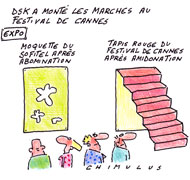 DSK sur le tapis rouge à Cannes - Dessin de Chimulus