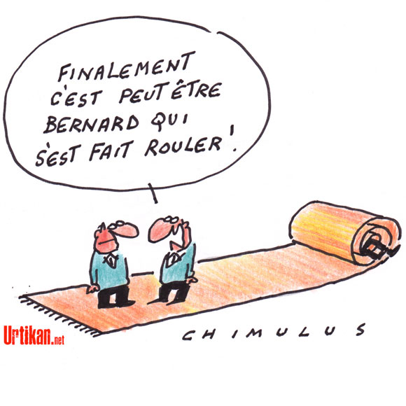 Bernard Tapie : "S'il y a eu entourloupe, j'annule l'arbitrage" - Dessin de Chimulus