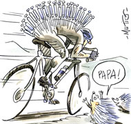Tour de France - dopage, le cyclisme a ses habitudes - Dessin de Mutio