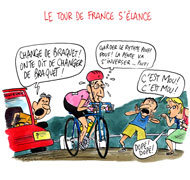 Le tour de France de François Hollande- Dessin de Cambon