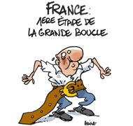 Tour de France et austérité - Dessin de Deligne