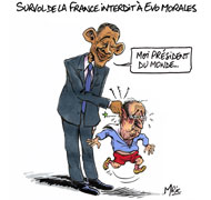 Snowden : une rumeur provoque un imbroglio entre la France et la Bolivie - Dessin de Mric