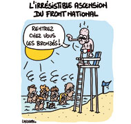 Drapeau Bleu Marine sur les plages... Dessin de Lasserpe