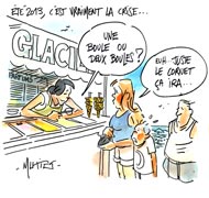 Budget serré sur les plages... dessin de Mutio