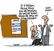 Une charte en quinze points pour expliquer la laïcité à l'école - Dessin du Jour de Deligne