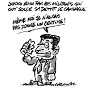 Le Sarkothon et l'argent des Français - Dessin du jour de Lacombe