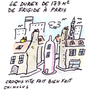 Frigide Barjot expulsée de son appartement - Dessin de Chimulus