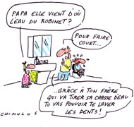 Sciences en famille : H2O, c'est quoi ? - Dessin de Chimulus