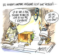 Nouveau compteur Linky : Le jackpot que EDF veut faire payer aux usagers - dessin du Jour de Mutio