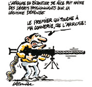 La tentation de l'autodéfense - Dessin de Lacombe