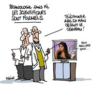 Ondes des téléphones portables : "pas d’impact avéré sur la santé" - Dessin de Deligne