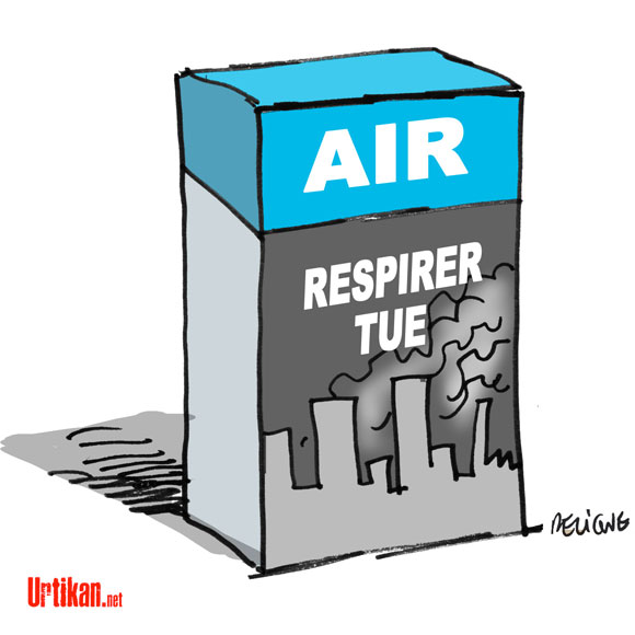 La pollution de l'air extérieur est "cancérigène" selon l'OMS - Dessin de Deligne