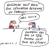 Leonarda : Hollande prend la parole - Dessin de Chimulus