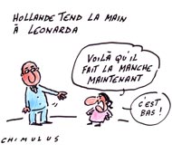 Affaire Leonarda : désaccord et incompréhension après l'offre de Hollande - Dessin de Chimulus