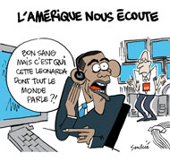 Espionnage de la NSA en France: l’embarras convenu des USA - Dessin de Soulcié