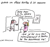 Les 4 ex-otages français au Niger de retour à Paris ce mercredi - Dessin de Chimulus