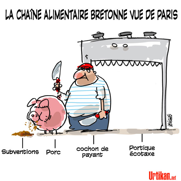 Retour au porc - Dessin de Deligne