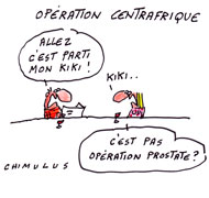 Centrafrique : Hollande réunit un conseil de défense - Dessin de Chimulus