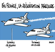 Hommage à Mandela : Hollande-Sarkozy, à chacun son Falcon - Dessin de Deligne