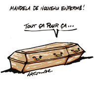 Nelson Mandela sera inhumé dimanche - Dessin de Lacombe