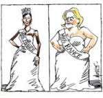 Miss France 2014 victime de racisme - Dessin de Mutio