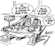 Hollande-Sarkozy : De retour au bureau - Dessin de Mutio