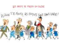 Les élèves de prépas dans la rue pour soutenir leurs enseignants - Dessin de Cambon