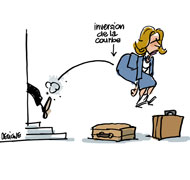 François Hollande et Valérie Trierweiler se séparent - Dessin de Deligne