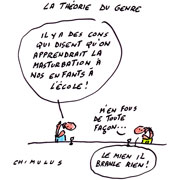 Théorie du genre : la polémique s’enflamme - Dessin de Chimulus