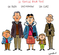 Une famille pour tous - Dessin de Cambon