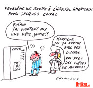 Jacques Chirac hospitalisé quelques heures lundi soir - Dessin de Chimulus