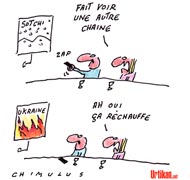 Les violences en Ukraine s'invitent aux JO de Sotchi - Dessin de Chimulus