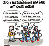 Les JO de Sotchi, c'est fini ! Rendez-vous à Pyeongchang en 2018 - Dessin de Lasserpe
