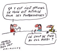 Football : le voile et le turban officiellement autorisés - Dessin de Chimulus