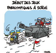 Sotchi : pas de ministre français aux Jeux paralympiques - Dessin de Lasserpe