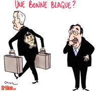 Moi, Président petite blague… - Dessin de Cambon