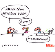 Harlem Désir, secrétaire d'Etat aux affaires européennes - Dessin de Chimulus