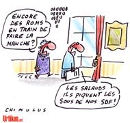 La note prônant « d'évincer » les Roms à Paris « rectifiée » par le gouvernement - Dessin de Chimulus